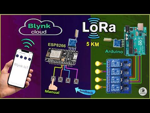 LoRa Arduino Home Automation using ESP8266 Blynk IoT | LoRa WiFi Project using RYLR998 module