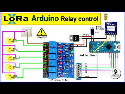 LoRa Arduino relay control circuit with Lora module RYLR896