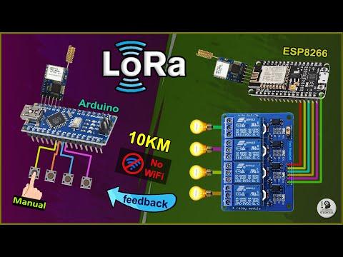 LoRa ESP8266 Arduino control Relay with feedback | Lora Project with Circuit using RYLR896 module