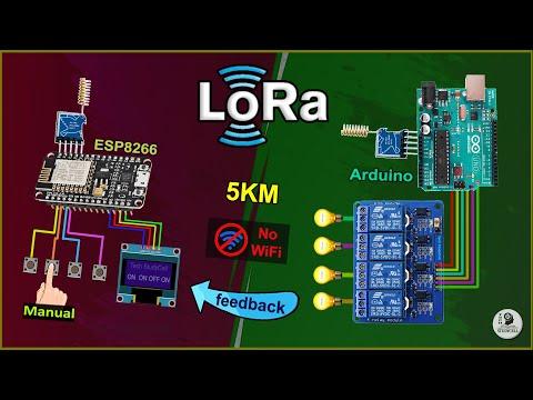 LoRa Project Arduino ESP8266 control Relay with feedback | Lora Tutorial using RYLR998 Lora module