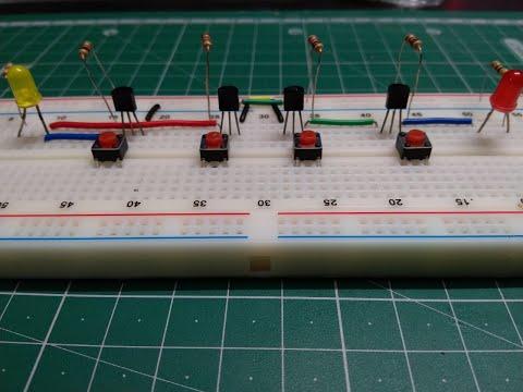 Logic gates using transistors