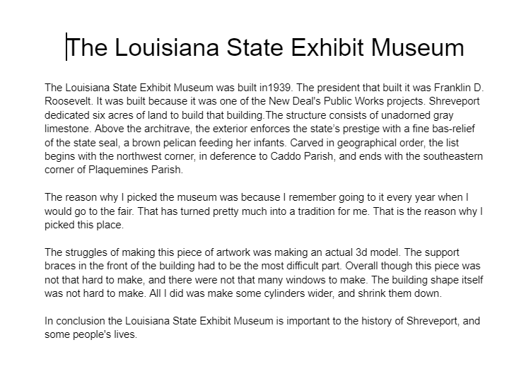 Louisiana State Exhibit Museum Report.PNG