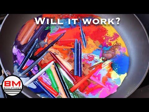 MELTING 500 Crayons &amp;amp; CARVING Into SCULPTURE - Will it work?