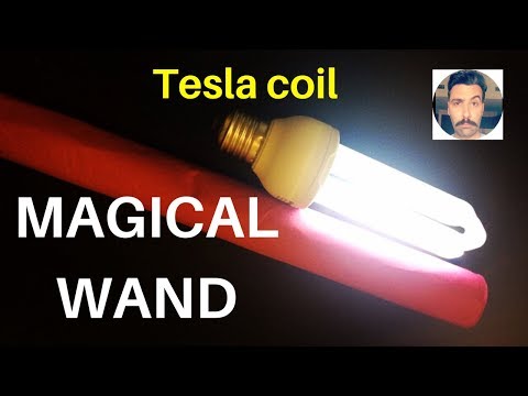 Magical wand. Homemade Tesla coil with improved circuit