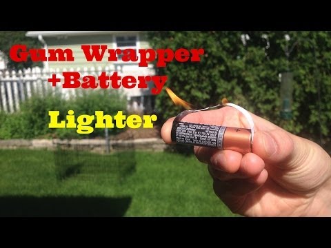 Make A &amp;quot;Prison Lighter&amp;quot; Out Of A Battery + Gum Wrapper