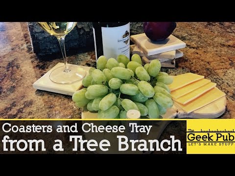 Make Coasters and a Cheese Tray from a Tree Branch