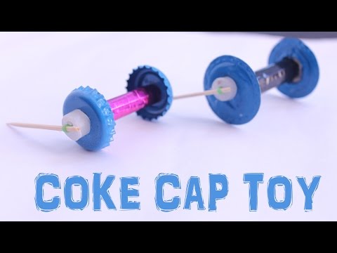 Make Rubber Band Powered Bottle Cap Toy With Tooth pic Kids Project