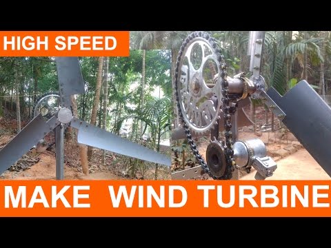 Make WIND TURBINE Horizontal Axis DIY Tutorial: NEW