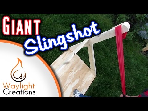 Make a Giant SLINGSHOT - 2 x 4's &amp;amp; Exercise Band