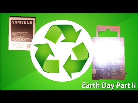 Make a powerful rechargable flashlight out of an old phone battery (earth day part 2)