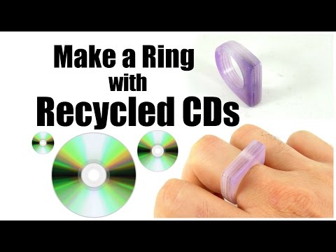 Make a ring with recycled CDs