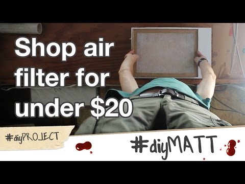 Make a shop air filter using a fireplace blower