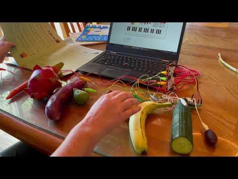 Makey Makey fruit &amp;amp; veggie piano using MK-1 sampling keyboard