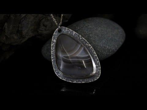 Making A Hammered Silver Bezel Pendant (Blue Lace Agate &amp;amp; Sterling Silver)