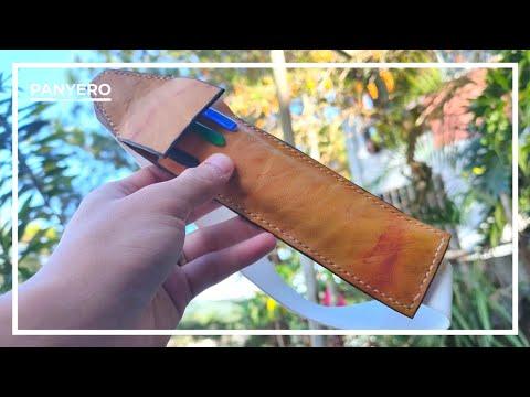 Making a Leather Pen Case Holder / leatherworks / DIY / FREE PDF PATTERN