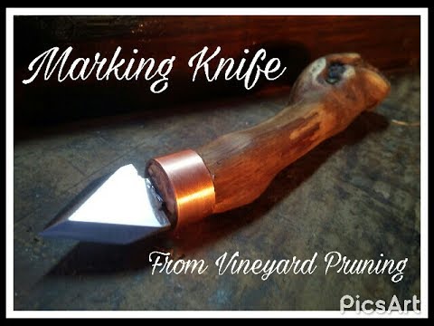 Making a Marking Knife from vineyard pruning, Cuchilla marcadora de restos de poda de vi&amp;ntilde;a