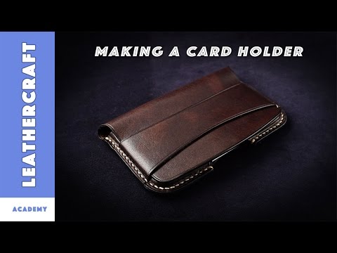 Making a leather card holder by hand