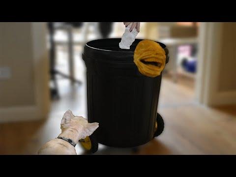 Making a robot bin make people throw away their rubbish. (Automatic bin)