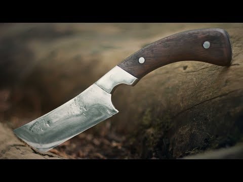 Making a tanto knife from rusty lawn mover blade part 1