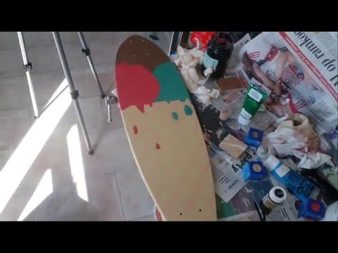 Making a wooden Cruiser Board with Ice Cream deck art