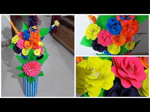 Making paper flower vase