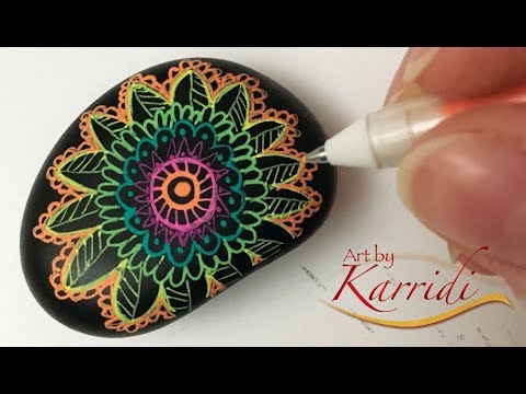 Mandala Gel Pen Rock Tutorial