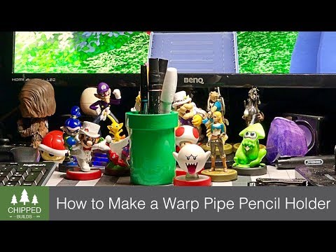 Mario World Warp Pipe Pencil Holder || How To