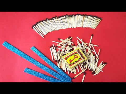 Matchstick Craft - How to Make DIY Wall Hanging from Glitter Paper &amp;amp; Matchbox