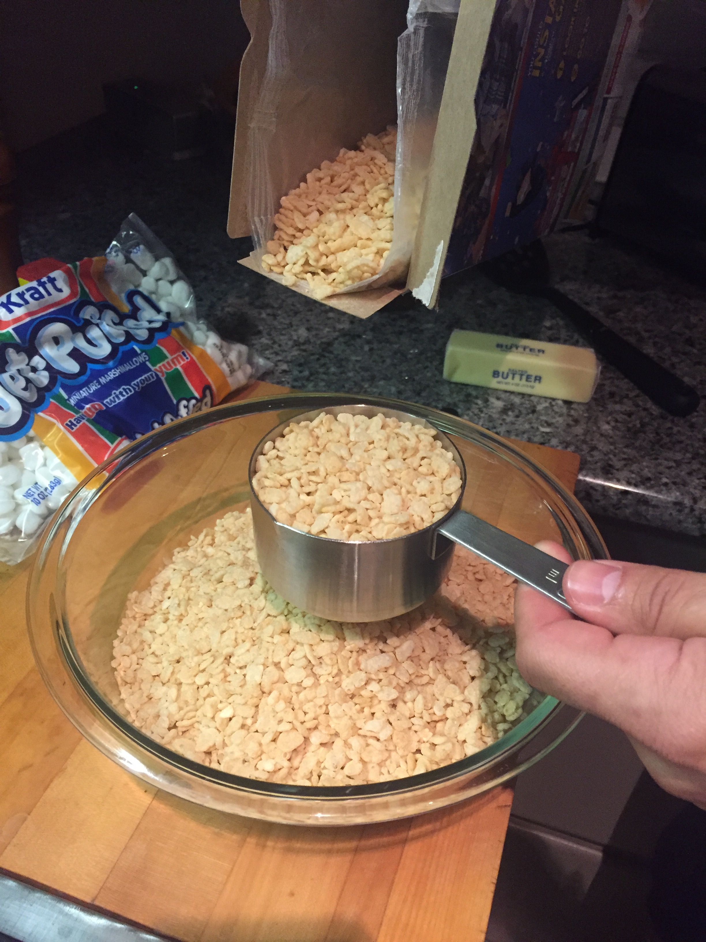 Measure 6 cups Rice Krispies.JPG