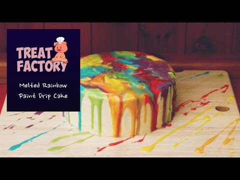 Melted Rainbow Paint Drip Cake - Treat Factory