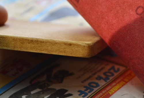 Memory Game Instructable Sanding After Staining.JPG