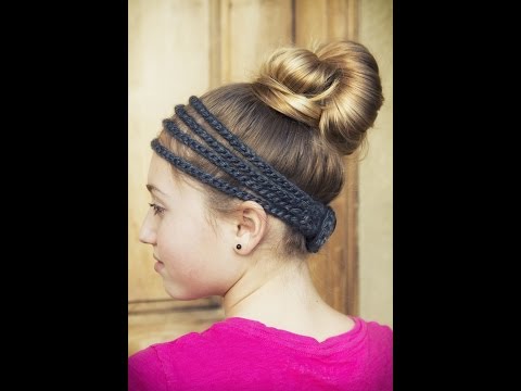 Messy top bun tutorial with headband