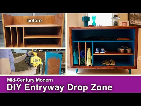 Mid-Century Modern DIY Entryway Drop Zone