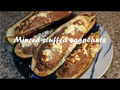 Minced Stuffed Eggplants with feta cheese Recipe