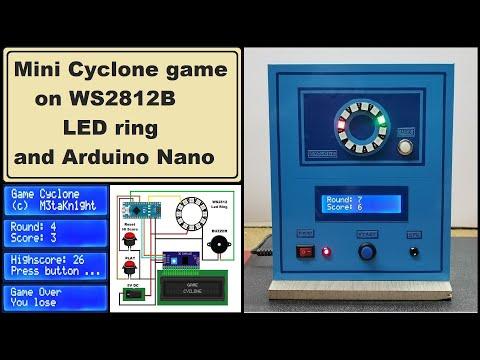 Mini Cyclone Game on WS2812 LED Ring and Arduino Nano