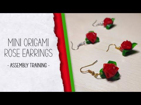 Mini origami rose earrings: assembly training