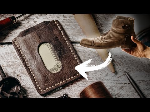 Minimalist Wallet aus alten Lederstiefeln - Upcycling (FREE PATTERN)