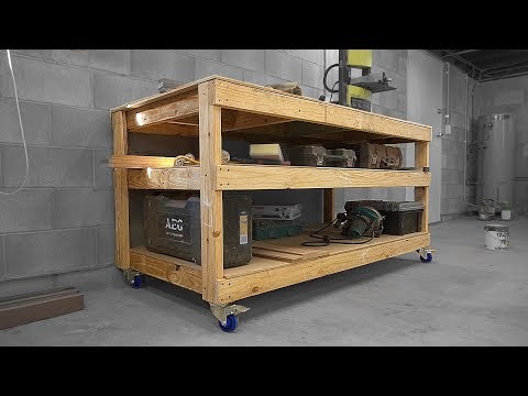 Mobile Workbench/Assembly Table From 2x4s