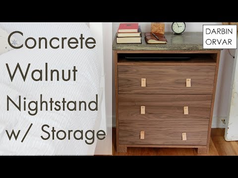 Modern Nightstand w/ Concrete Top