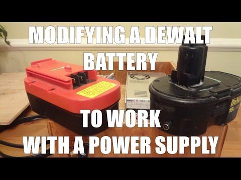 Modifying a DeWalt 18V battery to work with DC power supply - No more batteries