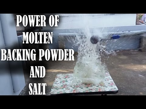 Molten Backing Soda Into Water VS Molten Salt Into Water - #Experiment 1