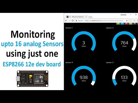 Monitoring upto 16 analog Sensors using NodeMCU (ESP8266 12e) | ESP8266 Projects