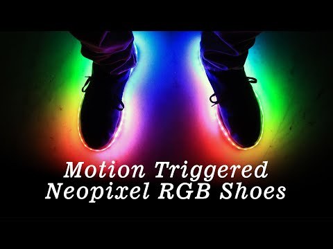 Motion Triggered RGB Shoes! | Neopixel LEDs | DIY