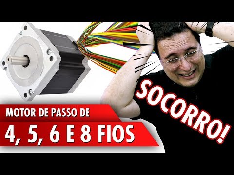 Motor de passo de 4, 5, 6 e 8 fios