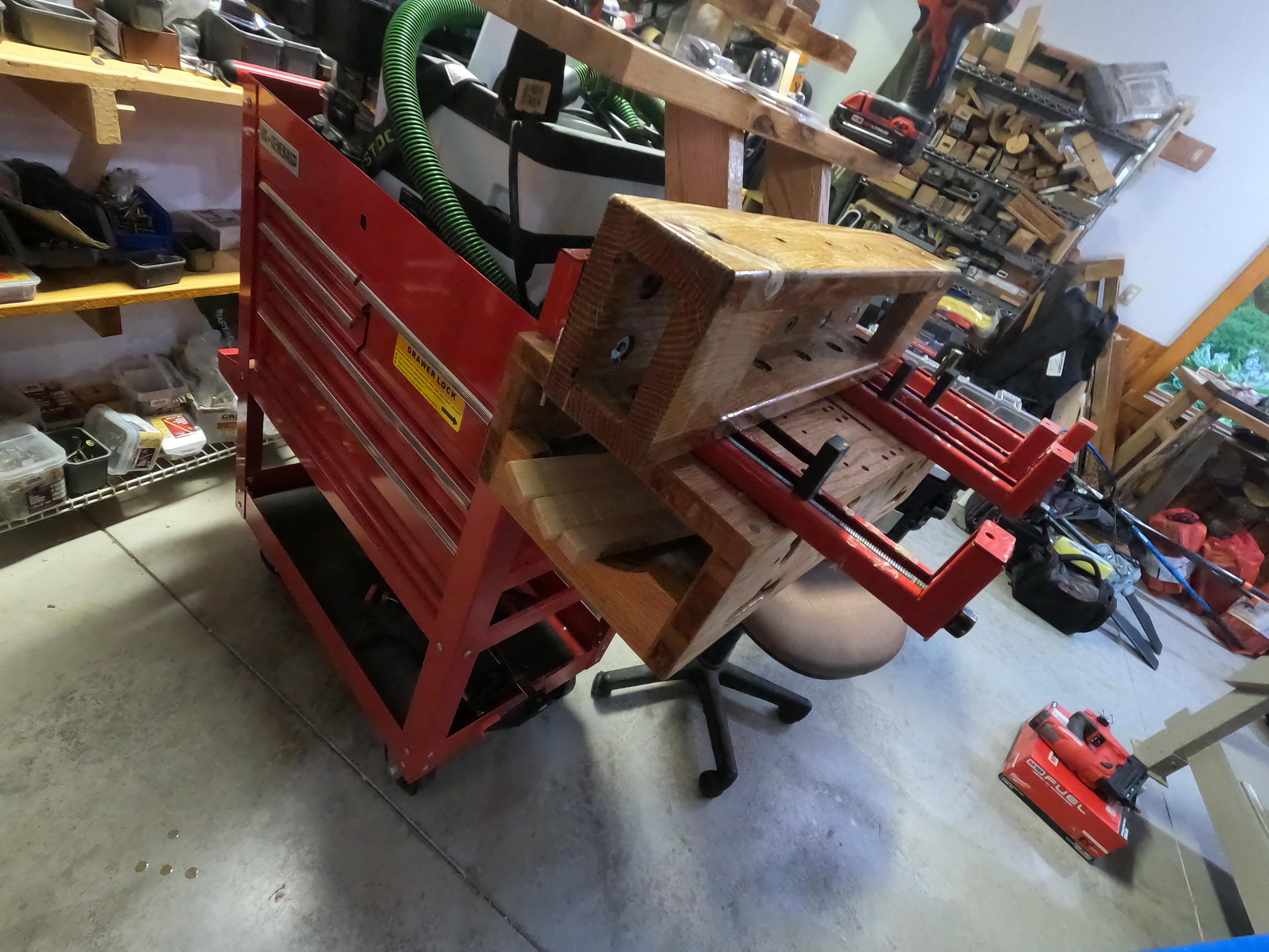 Mounting MikroVice on Red Rolling Tool Carts.JPG