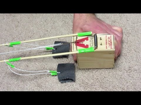 Mousetrap Powered DOUBLE Trebuchet - How to make a trebuchet - SpecificLove