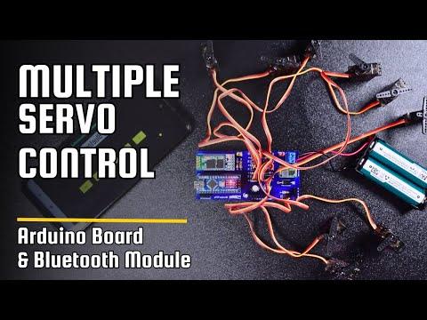Multiple servo motor control via bluetooth using arduino