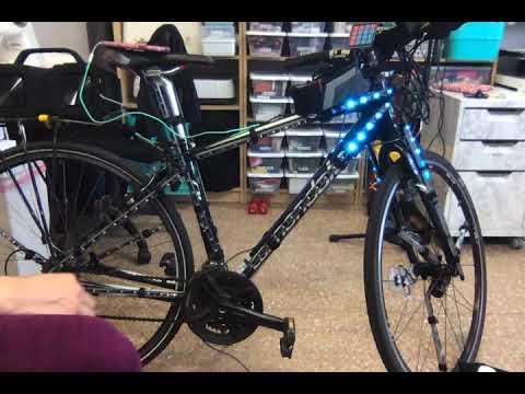 Music Responsive NeoPixel Bike - Rain Test