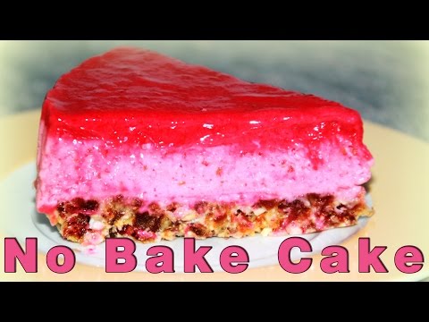 NO BAKE Raspberry Cake,Eggless and Flourless Cake