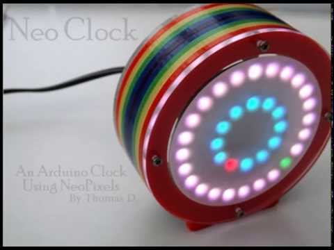 Neo Pixel Rainbow Clock - Thomas D